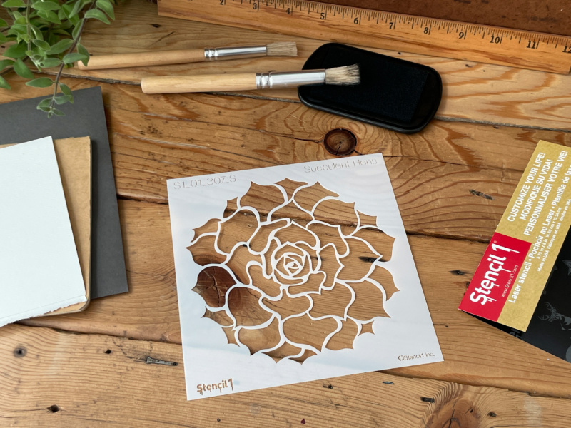 Succulents Hens & Chicks Stencil – Small (5.75" x 6") - Image 8