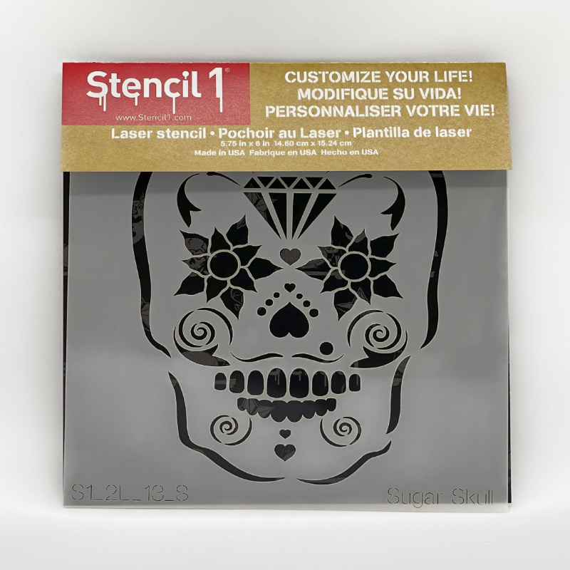 Sugar Skull Stencil - Small (5.75"x6") - Image 7