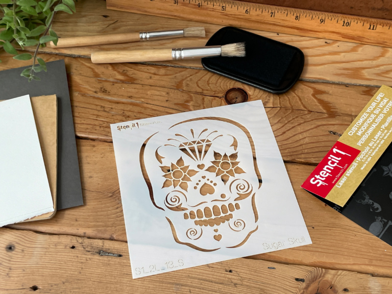 Sugar Skull Stencil - Small (5.75"x6") - Image 9