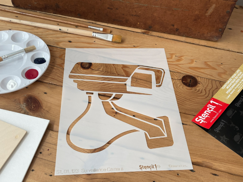 Surveillance Camera Stencil (8.5″x11″) Stencil 1