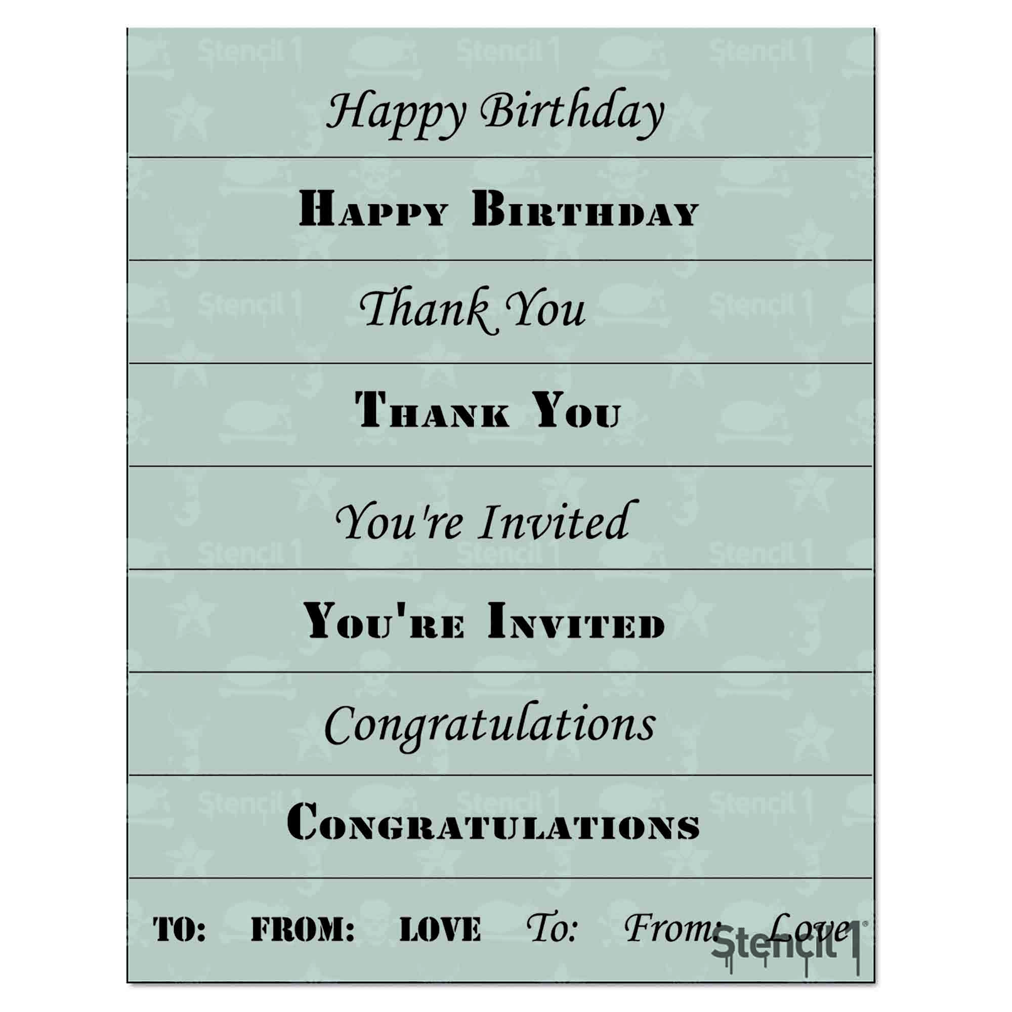 SAYINGS Stencil 8-pack