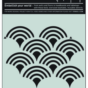 Scallop Repeat Pattern Wall Stencil (11"x11") - Image 4