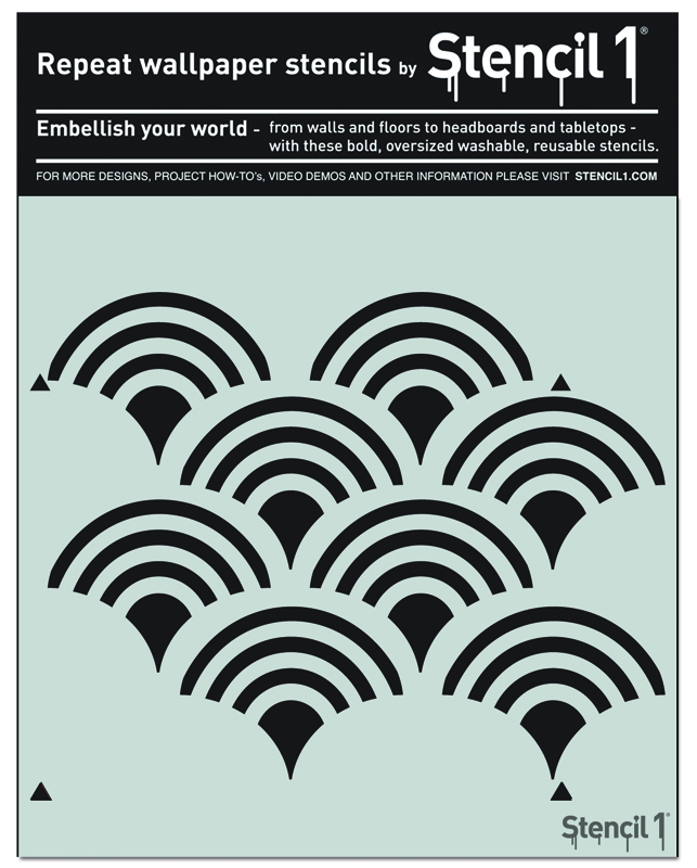 Scallop Repeat Pattern Wall Stencil (11"x11") - Image 4