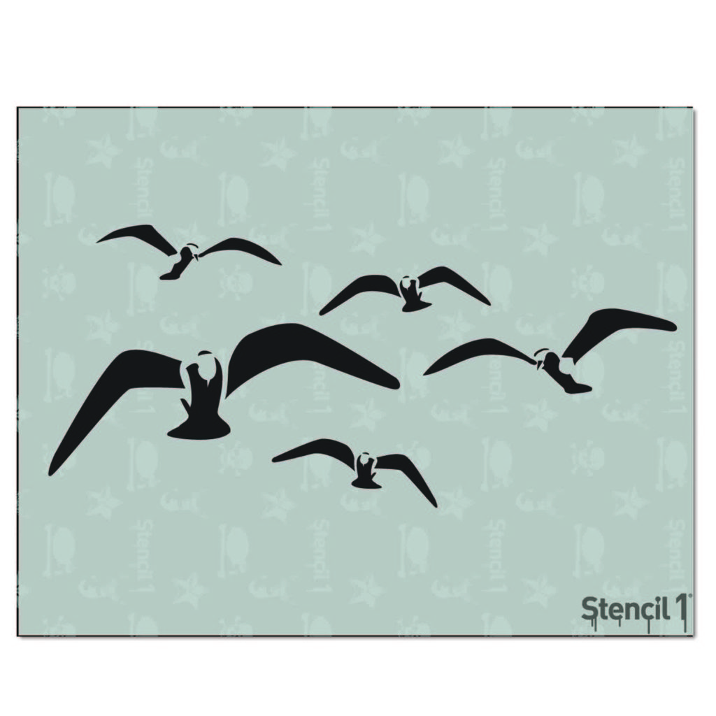 Seagulls Stencil (8.5″x11″) | Stencil 1