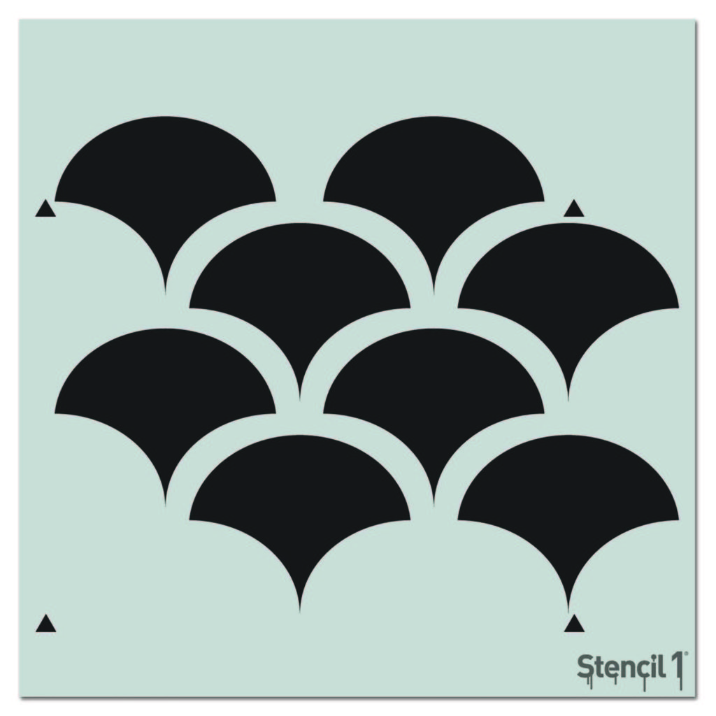 Solid Scallop Repeat Pattern Stencil (11"x11") | Stencil 1