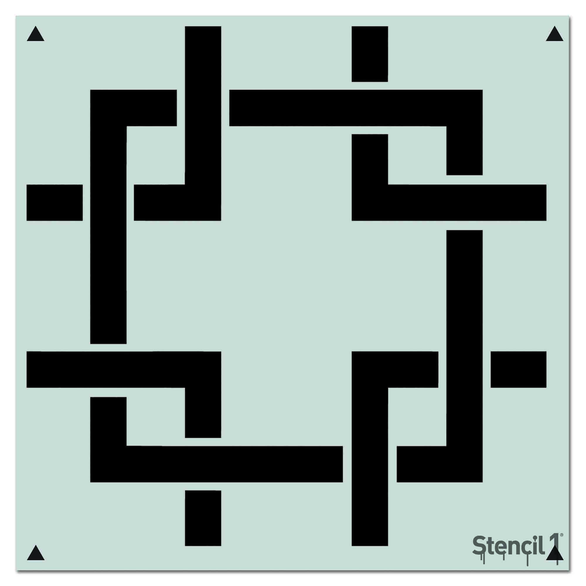 Square Lattice Repeat Pattern Wall Stencil (11"x11")