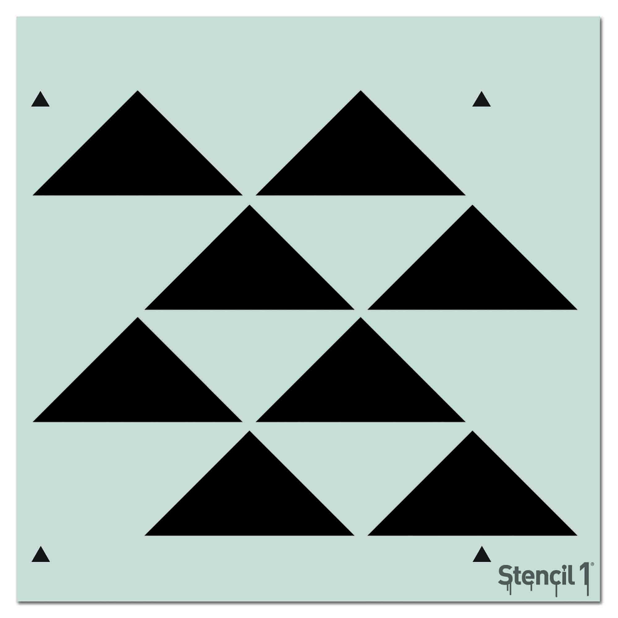 Staggered Triangle Repeat Pattern Wall Stencil (11"x11")