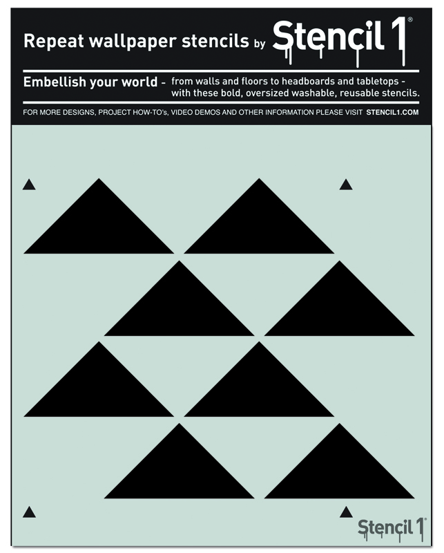 Staggered Triangle Repeat Pattern Wall Stencil (11"x11") - Image 4