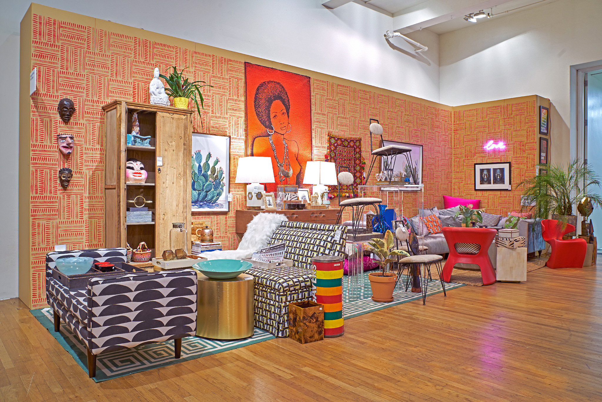 African Ticking Stencil Applied