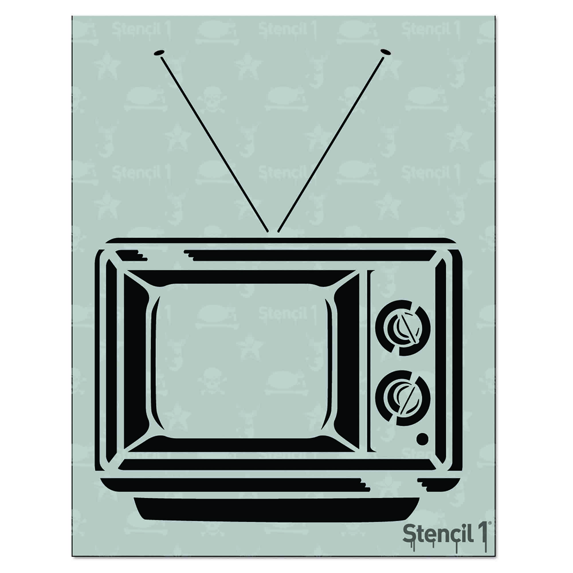 TV Retro Stencil (8.5"x11")