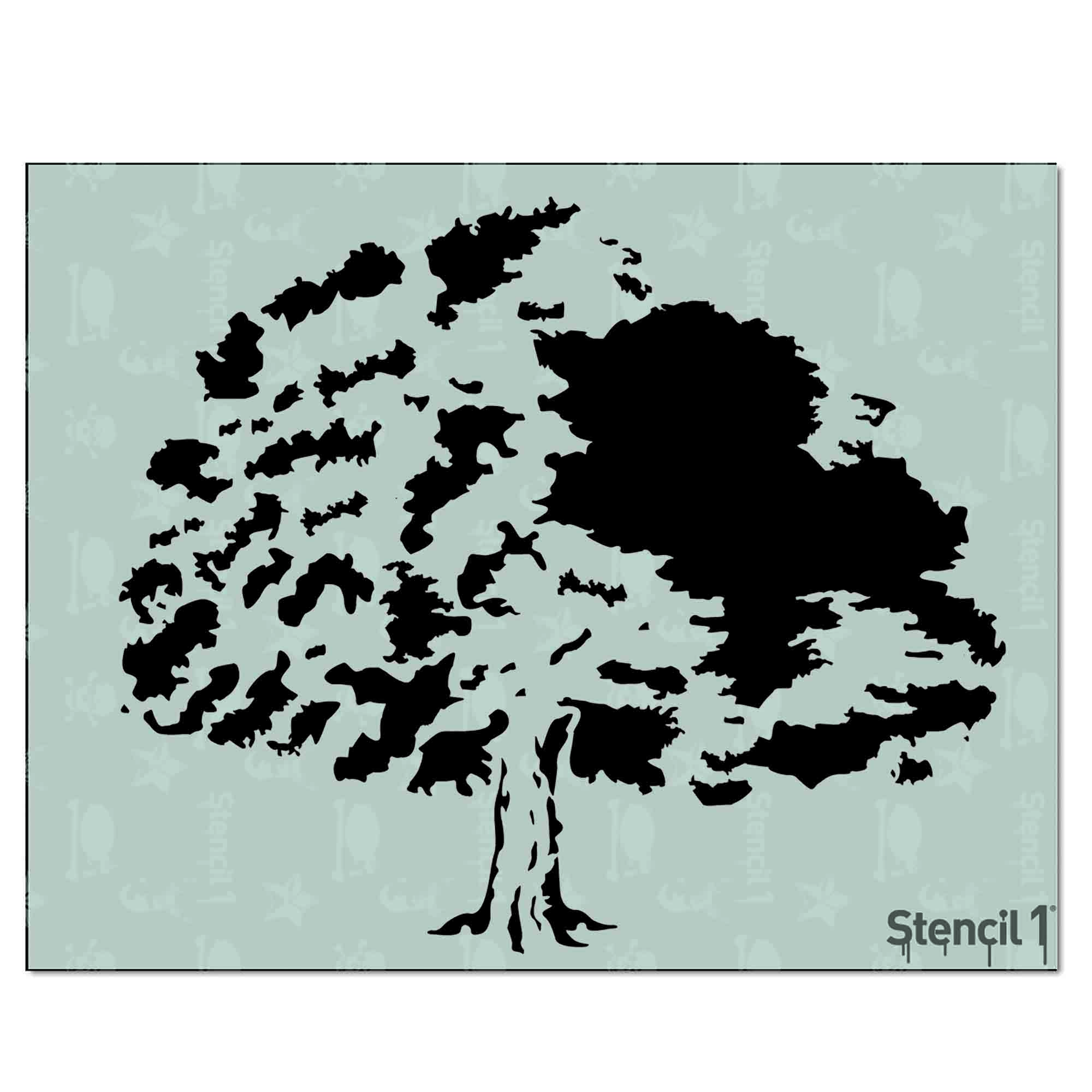 en gang Watchful Uluru Oak Tree Stencil (8.5″x11″) | Stencil 1