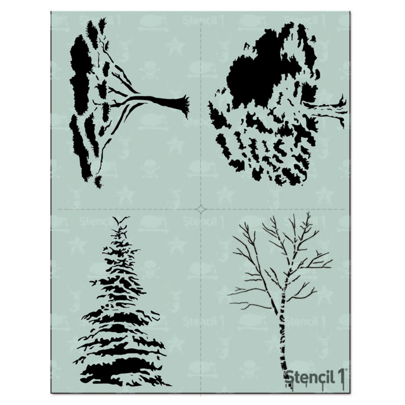 Birch Trees Stencil Large Stencil 1