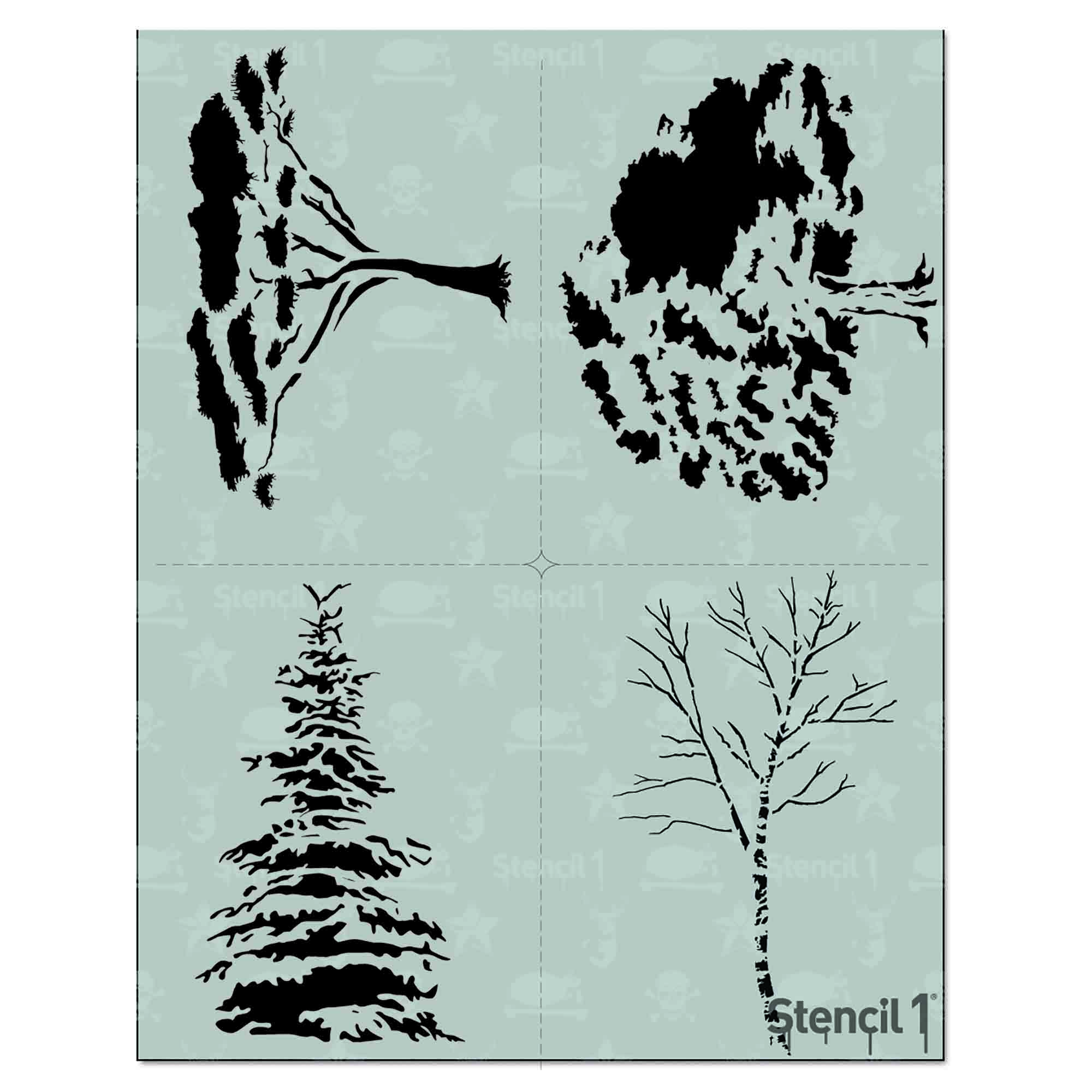 Tree Stencil 4-Pack