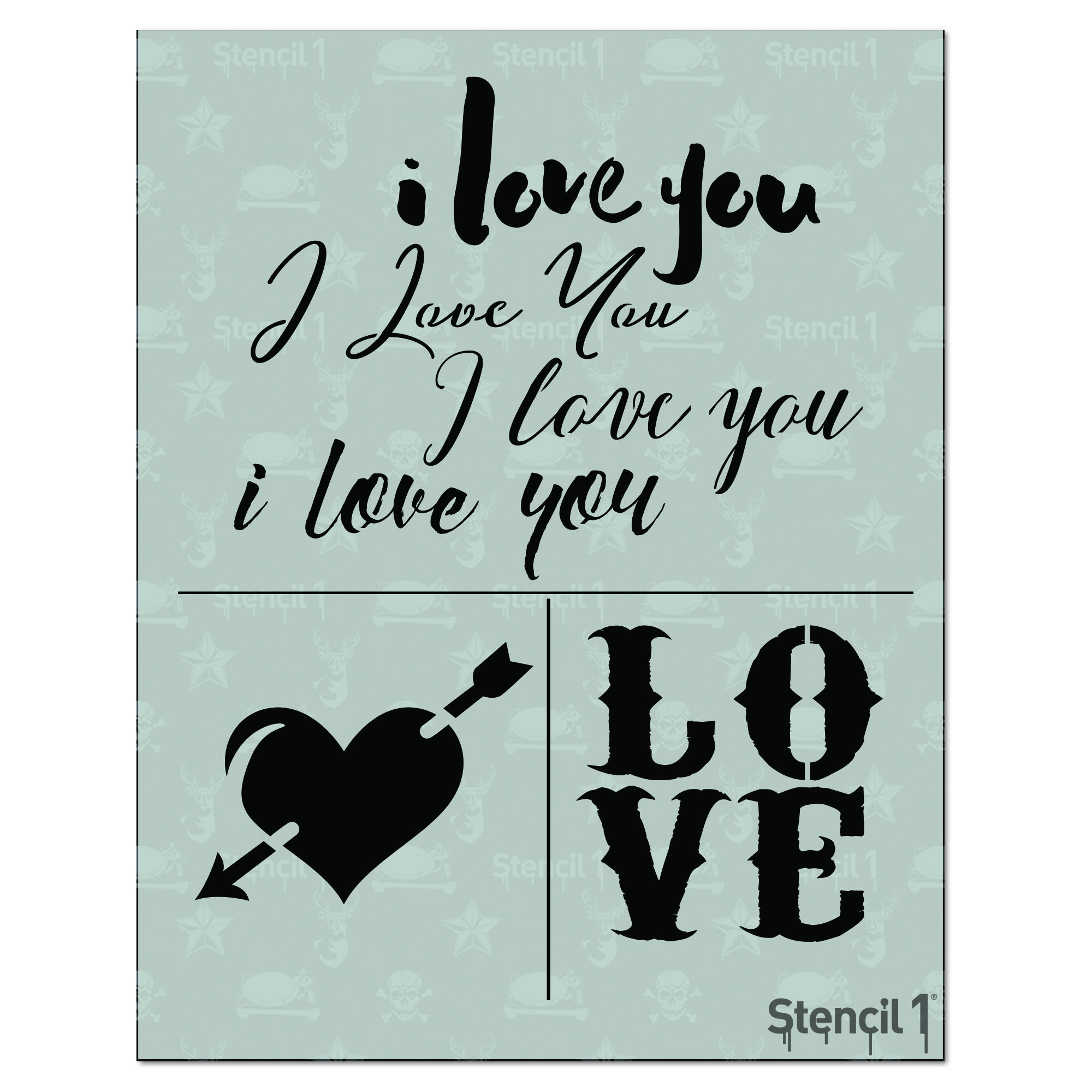 Valentine's Stencil 3-Pack | Stencil 1