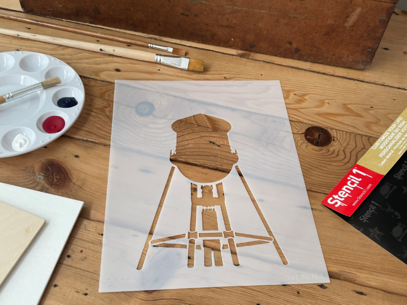 Watertower Stencil (8.5"x11") - Image 5