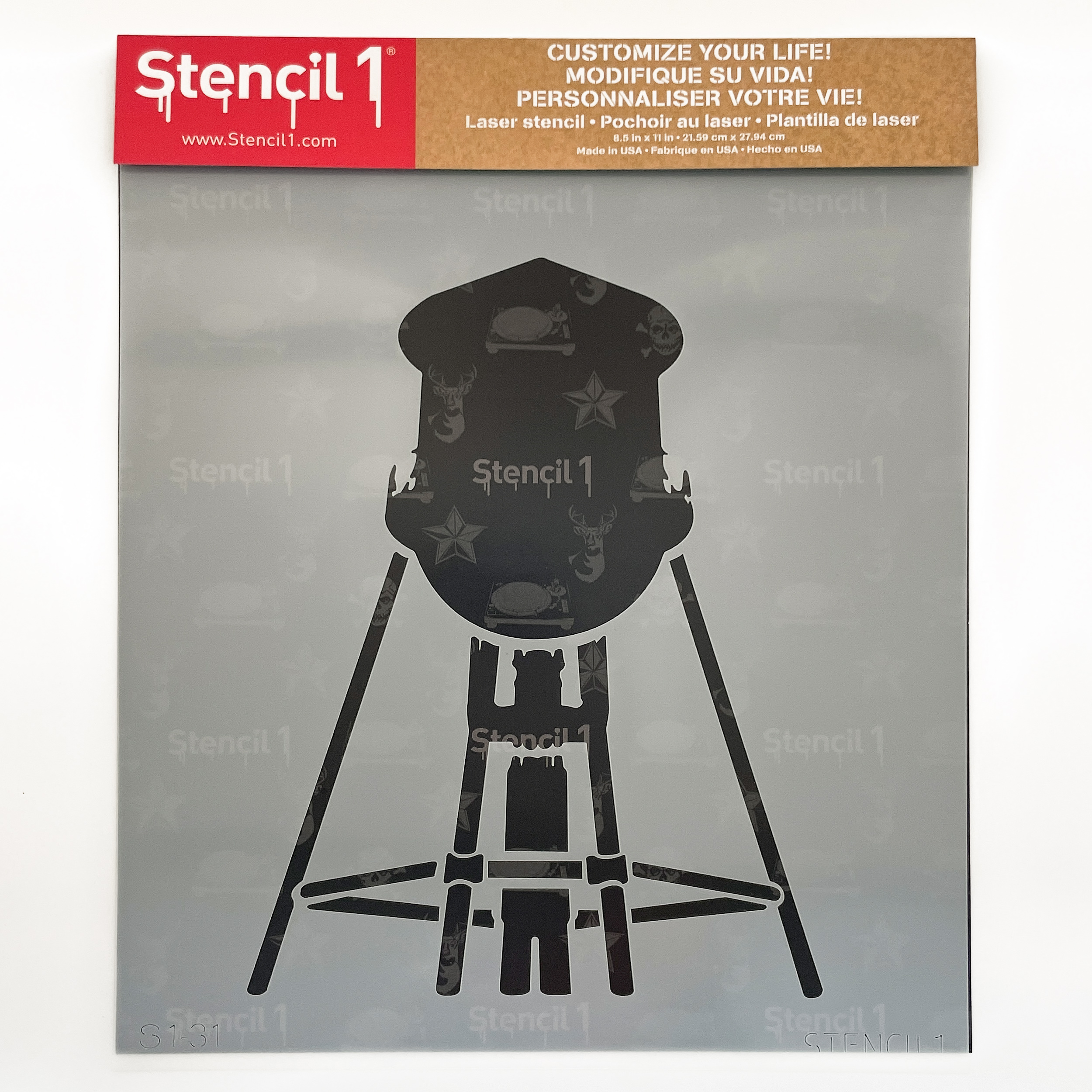 Watertower Stencil (8.5"x11") - Image 4