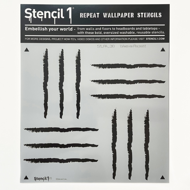 Weave Scratch Repeat Pattern Wall Stencil (11"x11") - Image 8