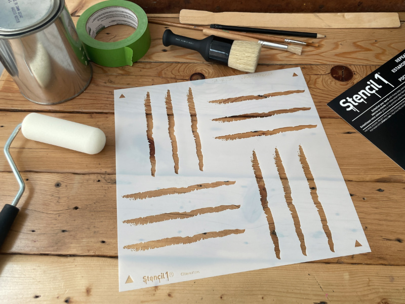 Weave Scratch Repeat Pattern Wall Stencil (11"x11") - Image 7