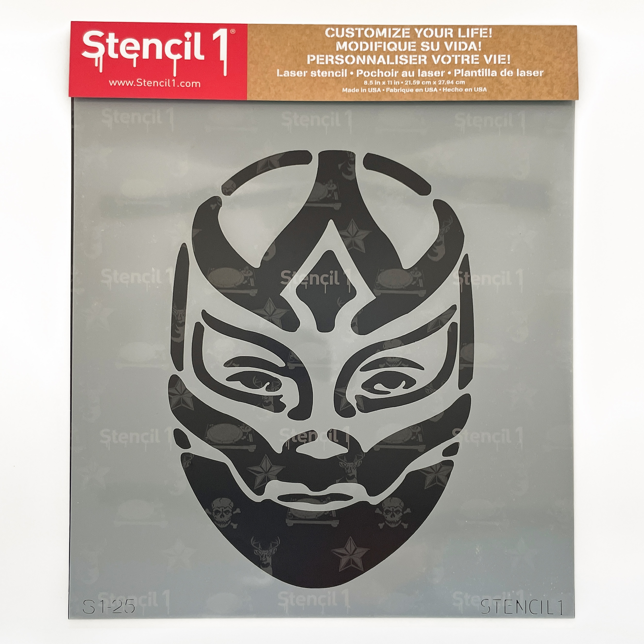 Wrestler Mask Stencil (8.5"x11") - Image 3