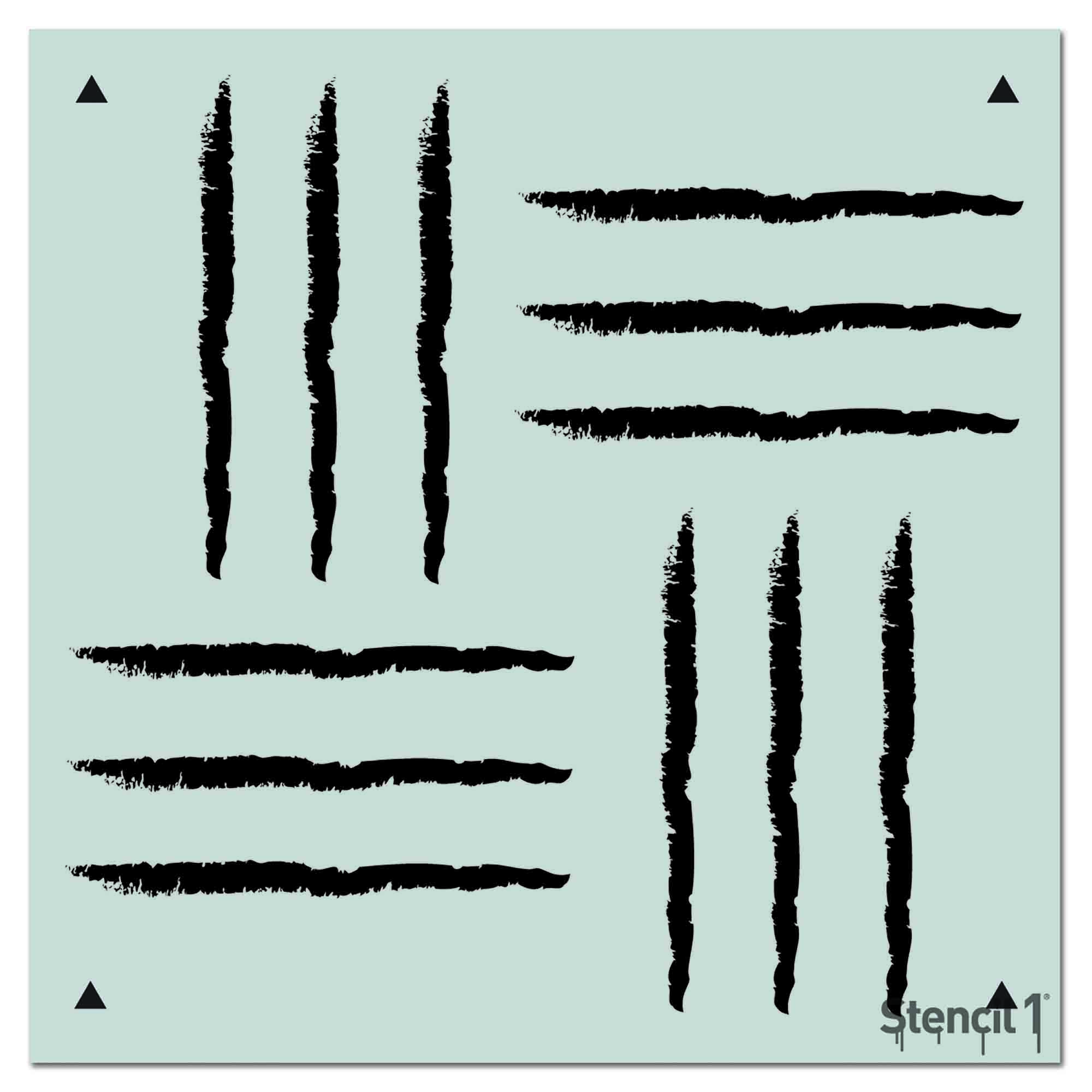 Weave Scratch Repeat Pattern Wall Stencil (11"x11")