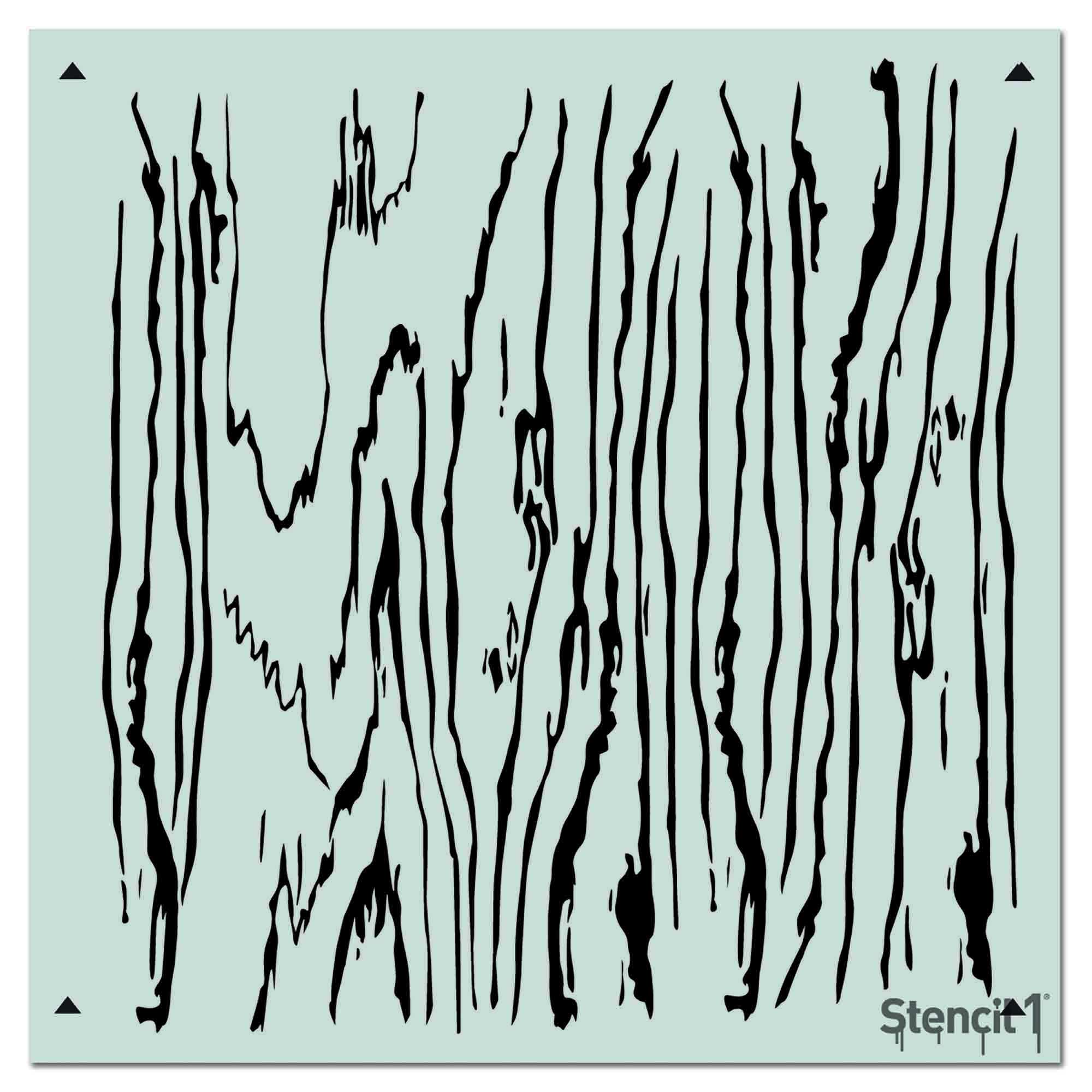 Wood Grain Repeat Pattern Stencil (11"x11") Stencil 1