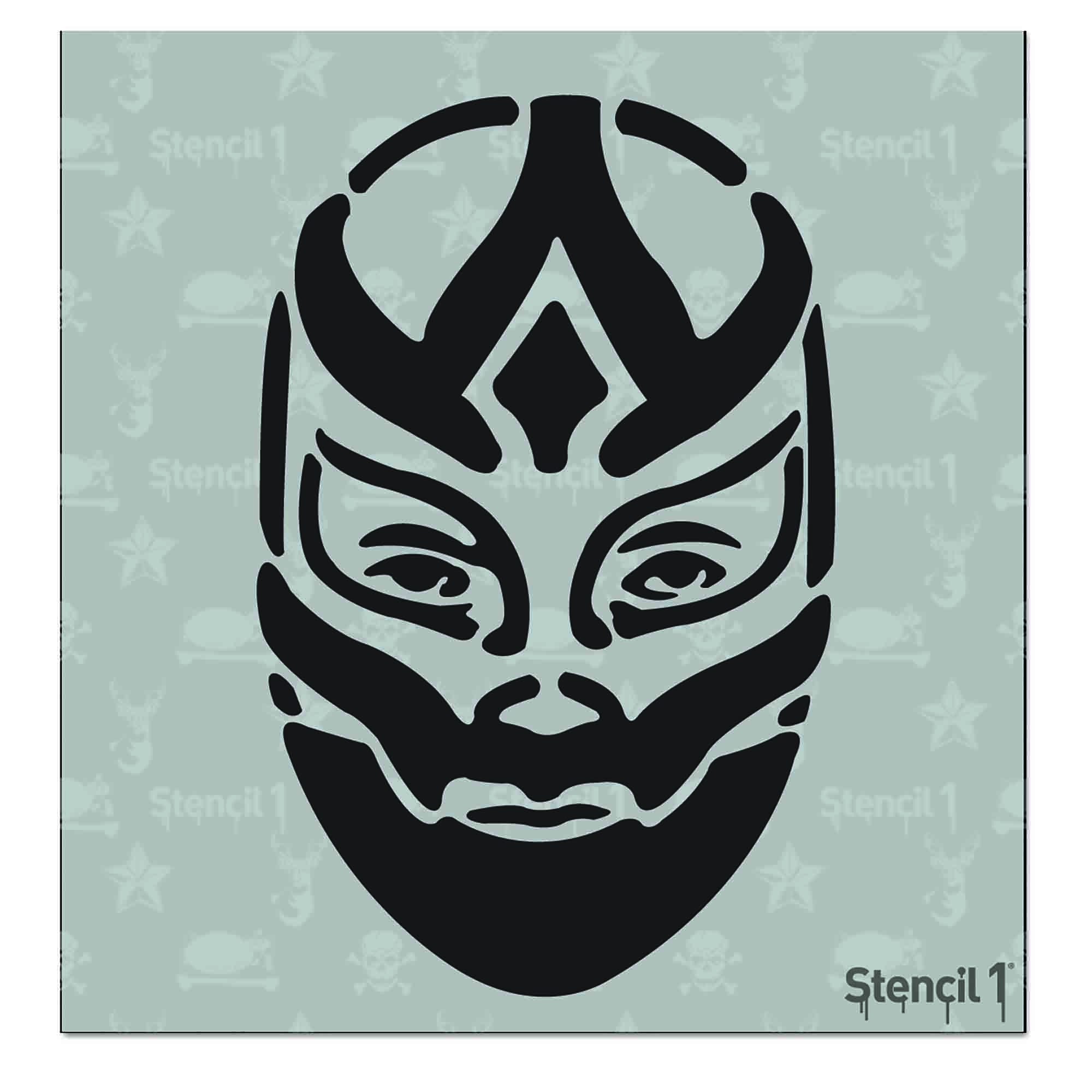 Wrestler Mask Stencil- small (5.75"x6")