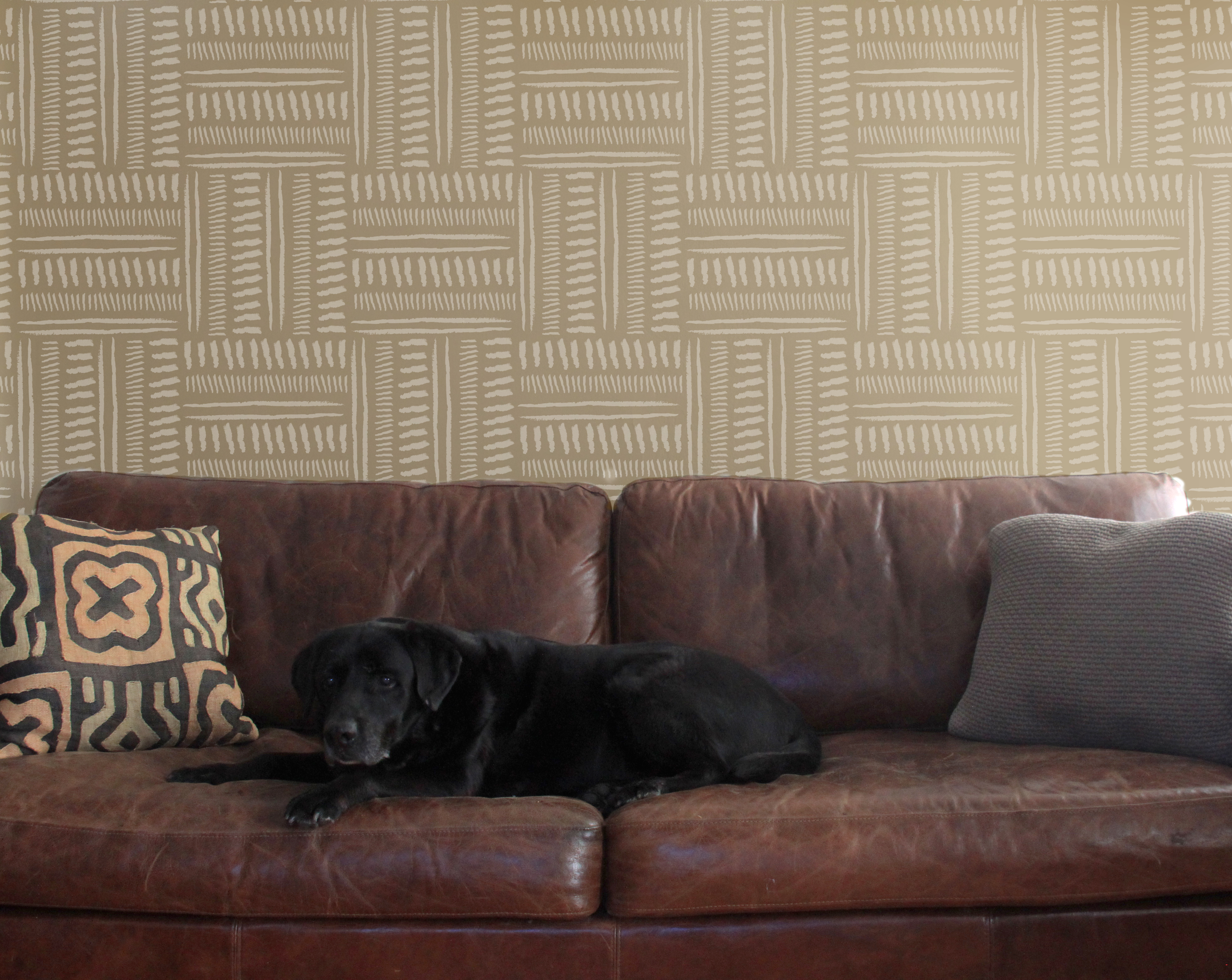 African Ticking Repeat Pattern Wall Stencil (11"x11") - Image 2