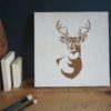 Antlered Deer Stencil Applied