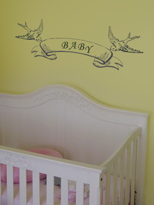 Flowing Banner Stencil baby stencil nursery