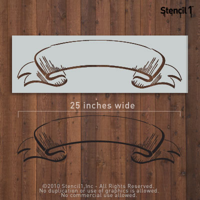 Flowing Banner Stencil