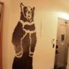 Grizzly Bear Stencil redwood trees stencil stenciled wall
