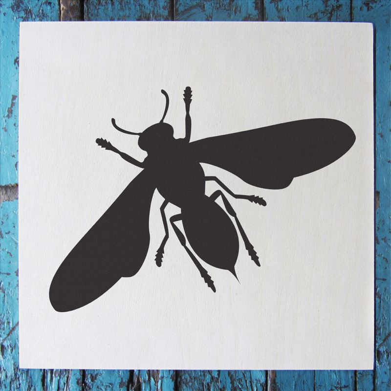 bee silho stencil applied