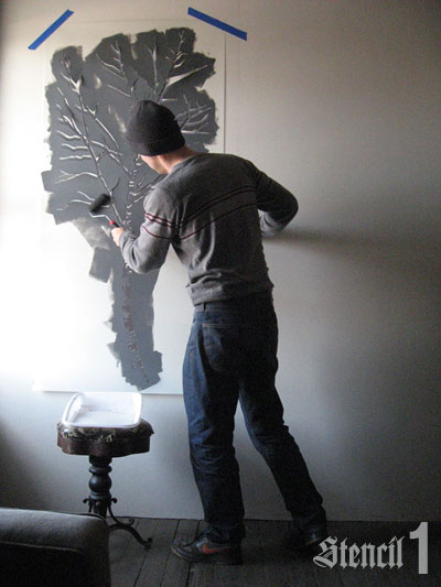 Birch Trees Stencil stenciling wall