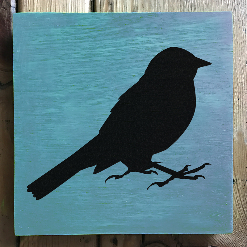 Bird Silho Stencil – 5 -Small applied