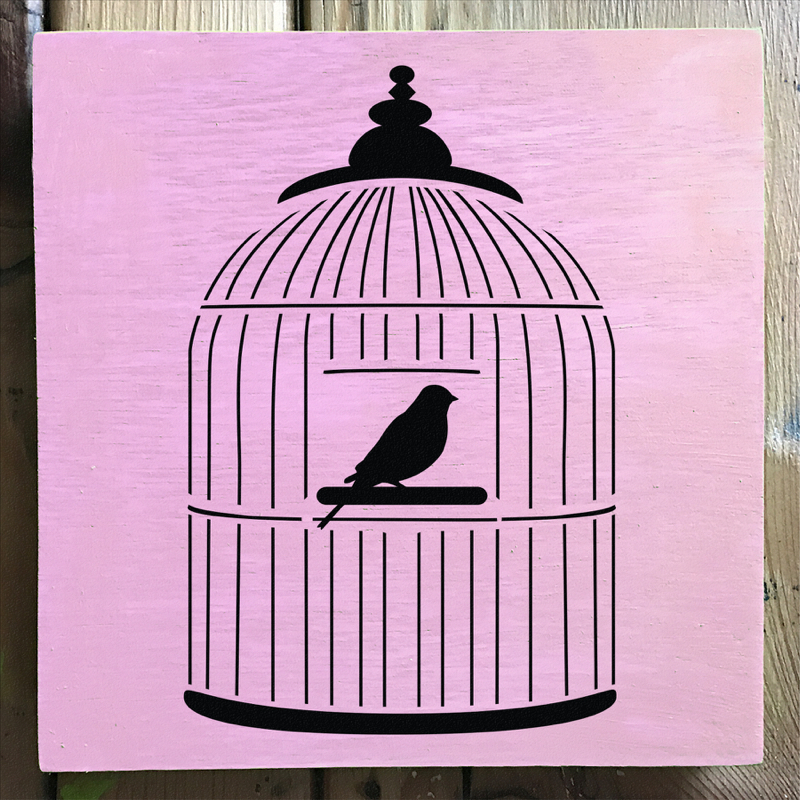 Birdcage Stencil applied
