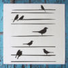 Birds on Straight Wires Stencil