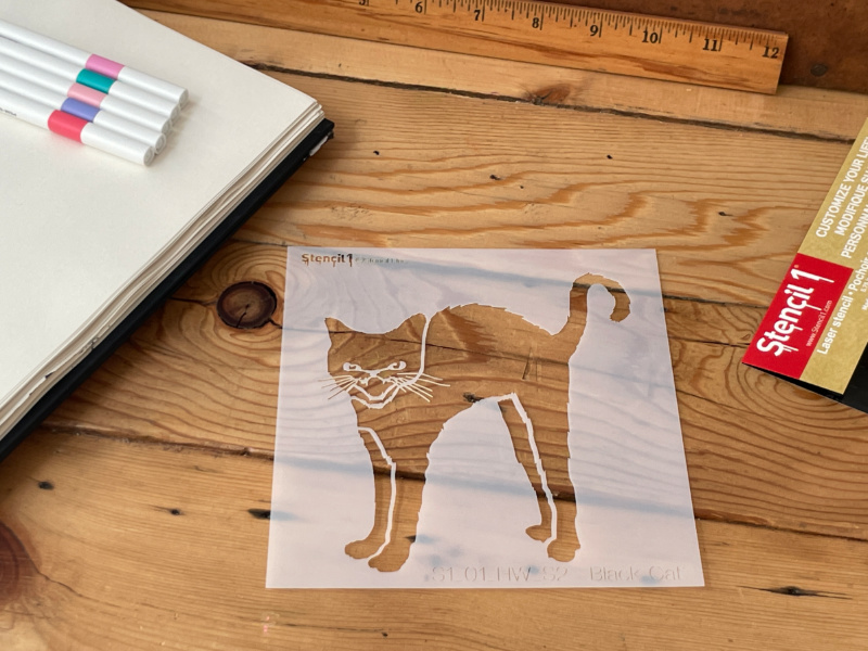 Black Cat Stencil - Small (5.75"x6") - Image 3