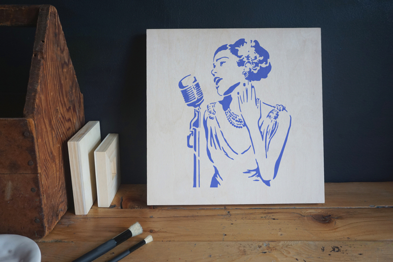 Blues Singer Stencil applied
