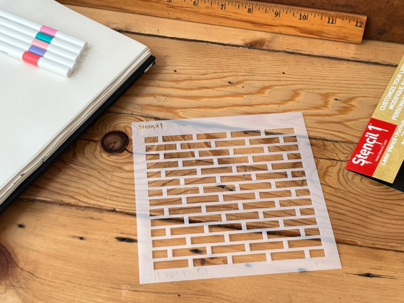 Bricks Stencil -Small (5.75"x6") - Image 3