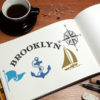 brooklyn nautical stencil applied in journal