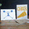 Cheerleading Stencil stenciled cards