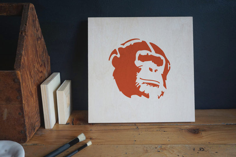 Chimp Stencil applied