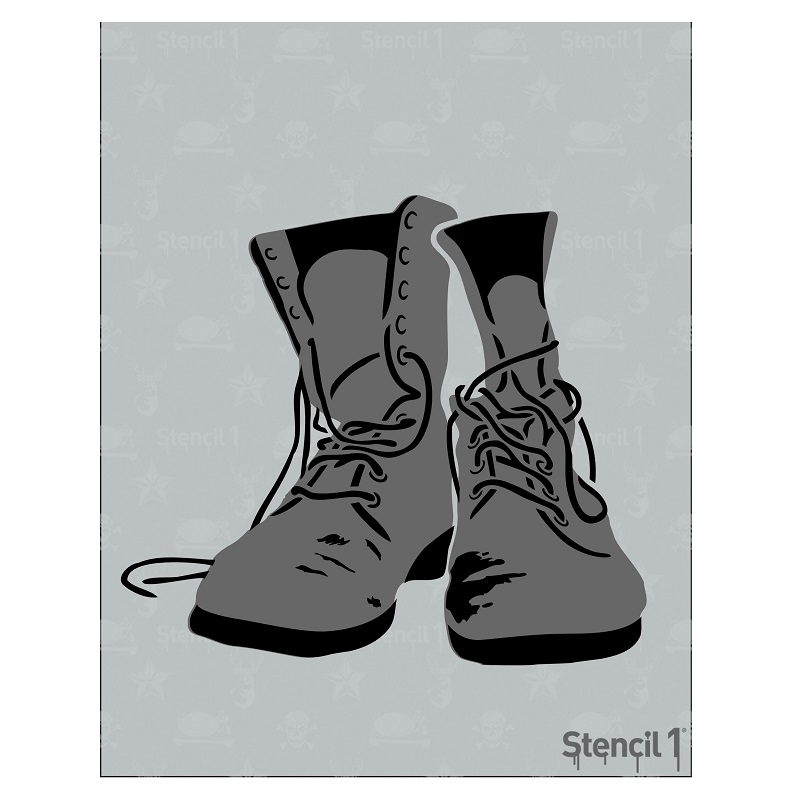 Combat Boots Stencil - Two Layers
