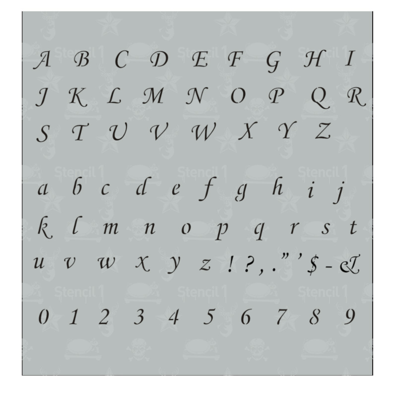 Corsiva Font Letters Numbers Stencils - Image 12