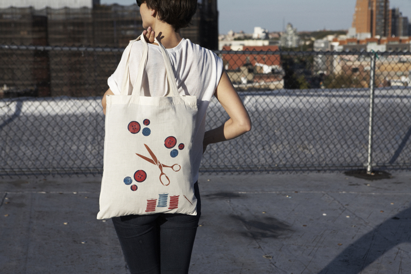 Craft Stencil stenciled tote bag