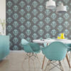 damask traditional stencil stenciled wall applied