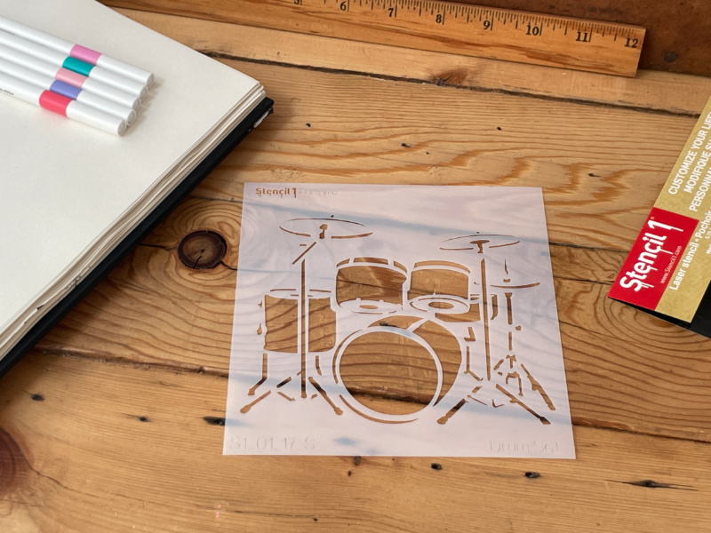 Drum Set Stencil -Small - Image 3