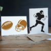 football 4 pack stencil stenciled cards