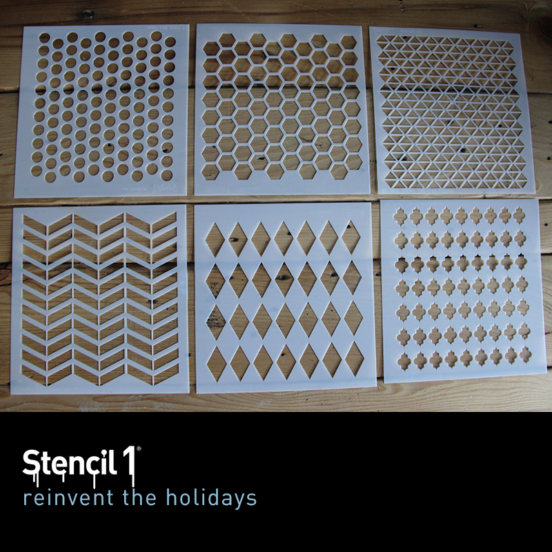 Stencil1 reinvent the holidays geometric kit stencils