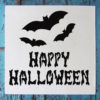 happy halloween with bats stencil applied